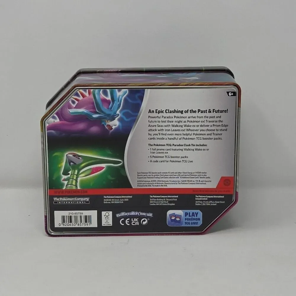 Pokémon TCG Paradox Clash Iron Leaves Tin EMPTY (B249)